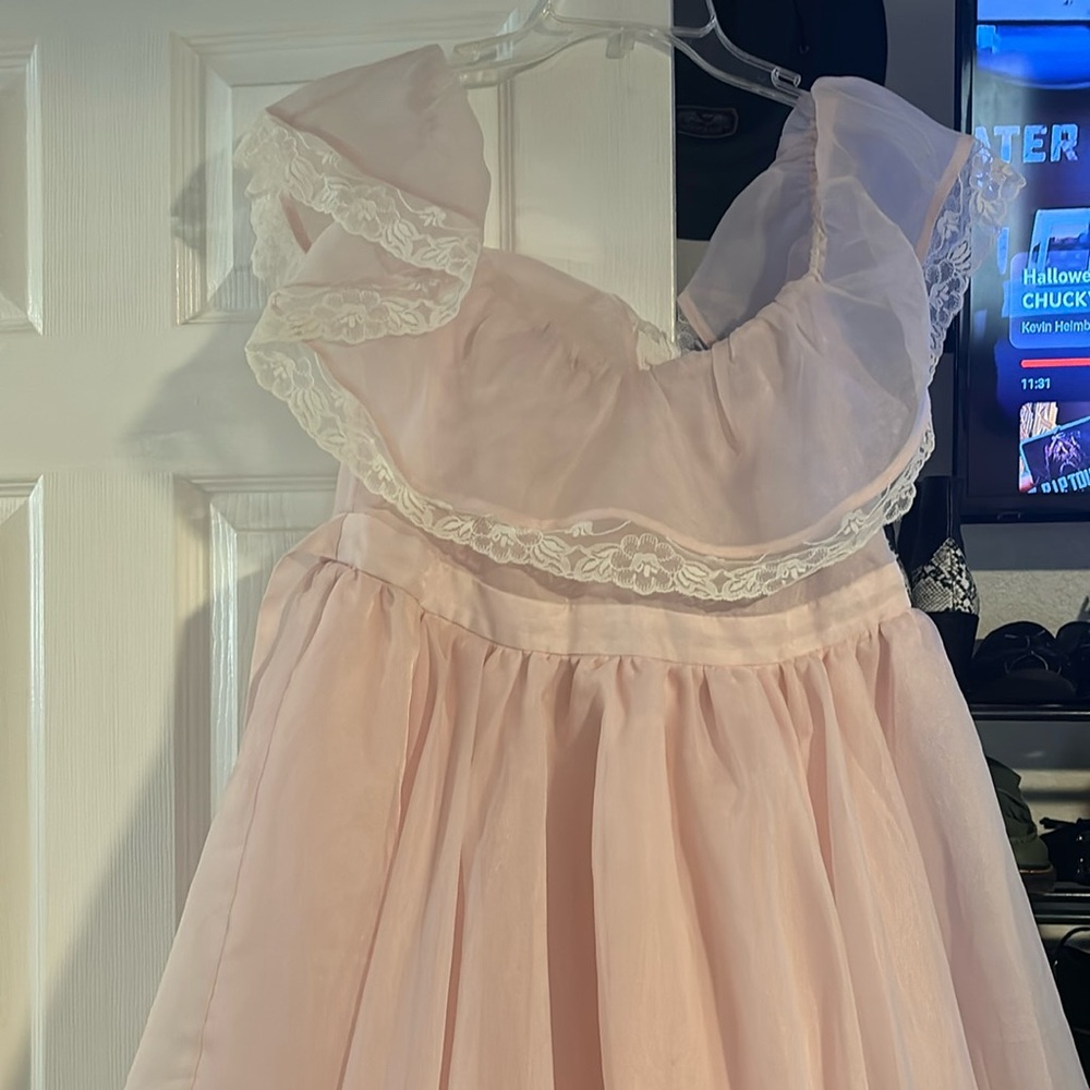 selkie • the romance novel pink organza puff dress l